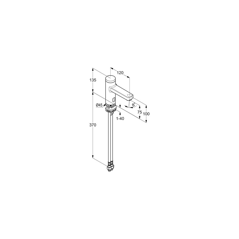 KLUDI ZENTA SL Elektr. Waschtischarmatur mit Batterie 1,9 l/min mattschwarz... KLUDI-3810039WR 4021344112224 (Abb. 3)