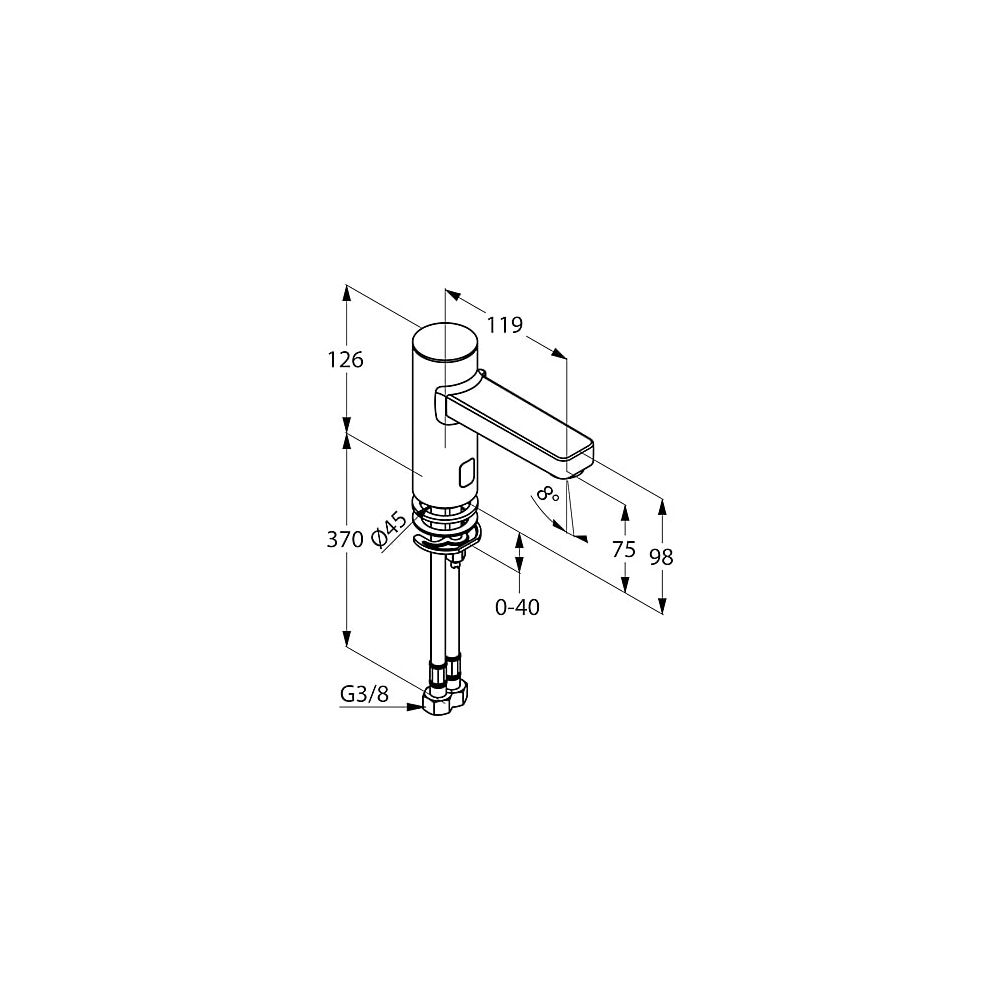 KLUDI ZENTA Elektronische Waschtischarma mit Batterie chrom... KLUDI-3810005 4021344077653 (Abb. 3)