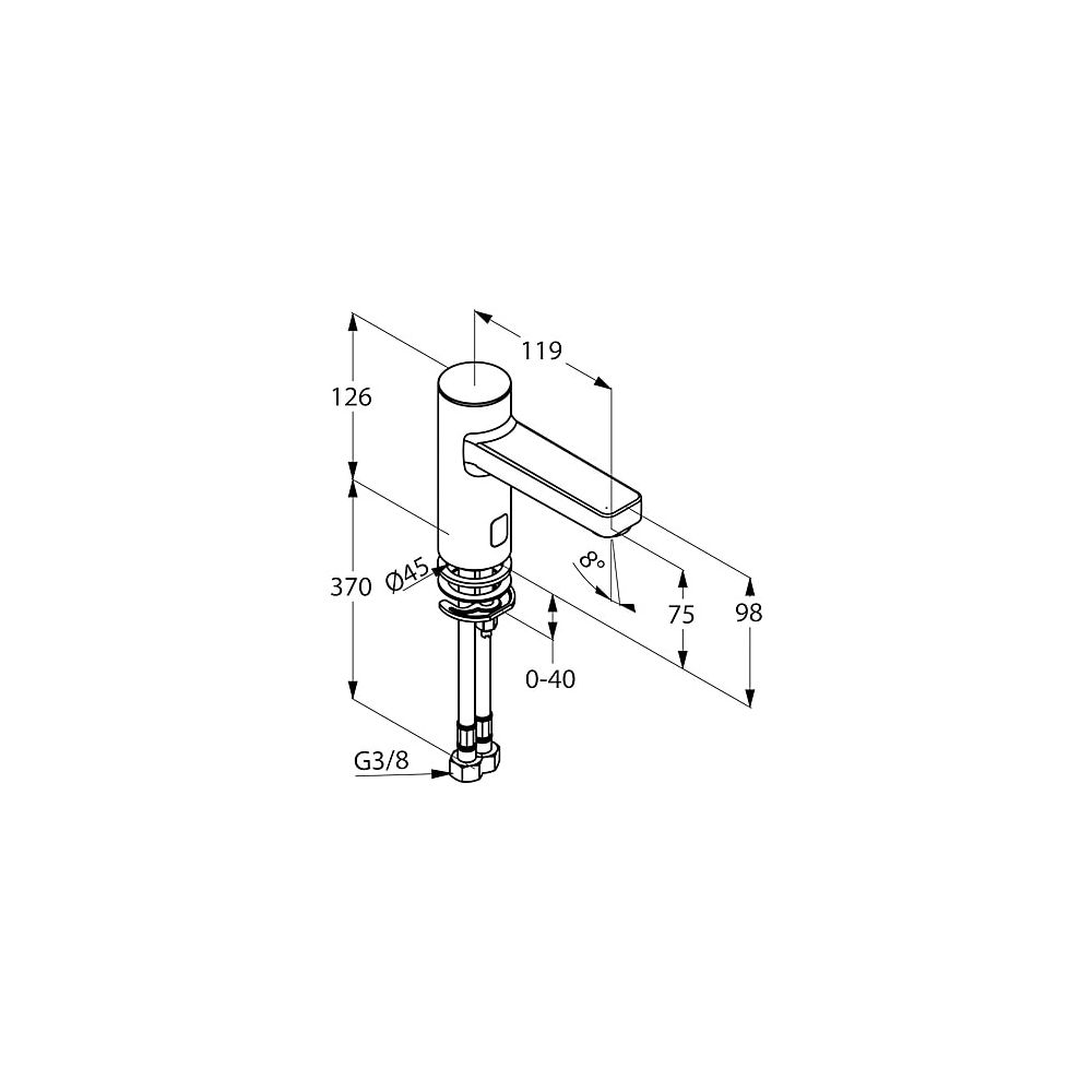 KLUDI ZENTA Elektronische Waschtischarma mit Batterie und Mischwelle chrom... KLUDI-3810205 4021344077677 (Abb. 3)