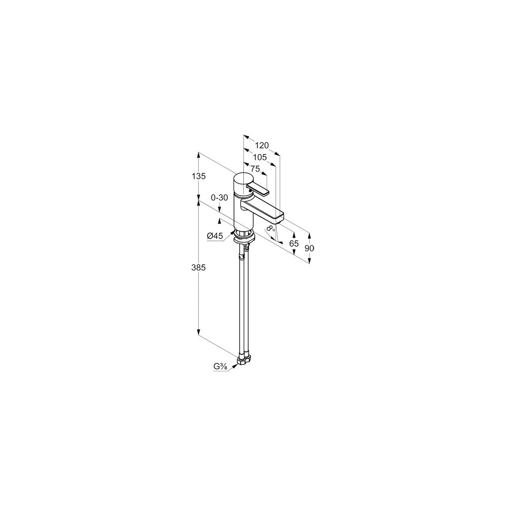 KLUDI ZENTA Waschtisch-Einhandmischer DN 15 ohne Ablaufgarnitur chrom... KLUDI-382510575 4017080066921 (Abb. 3)