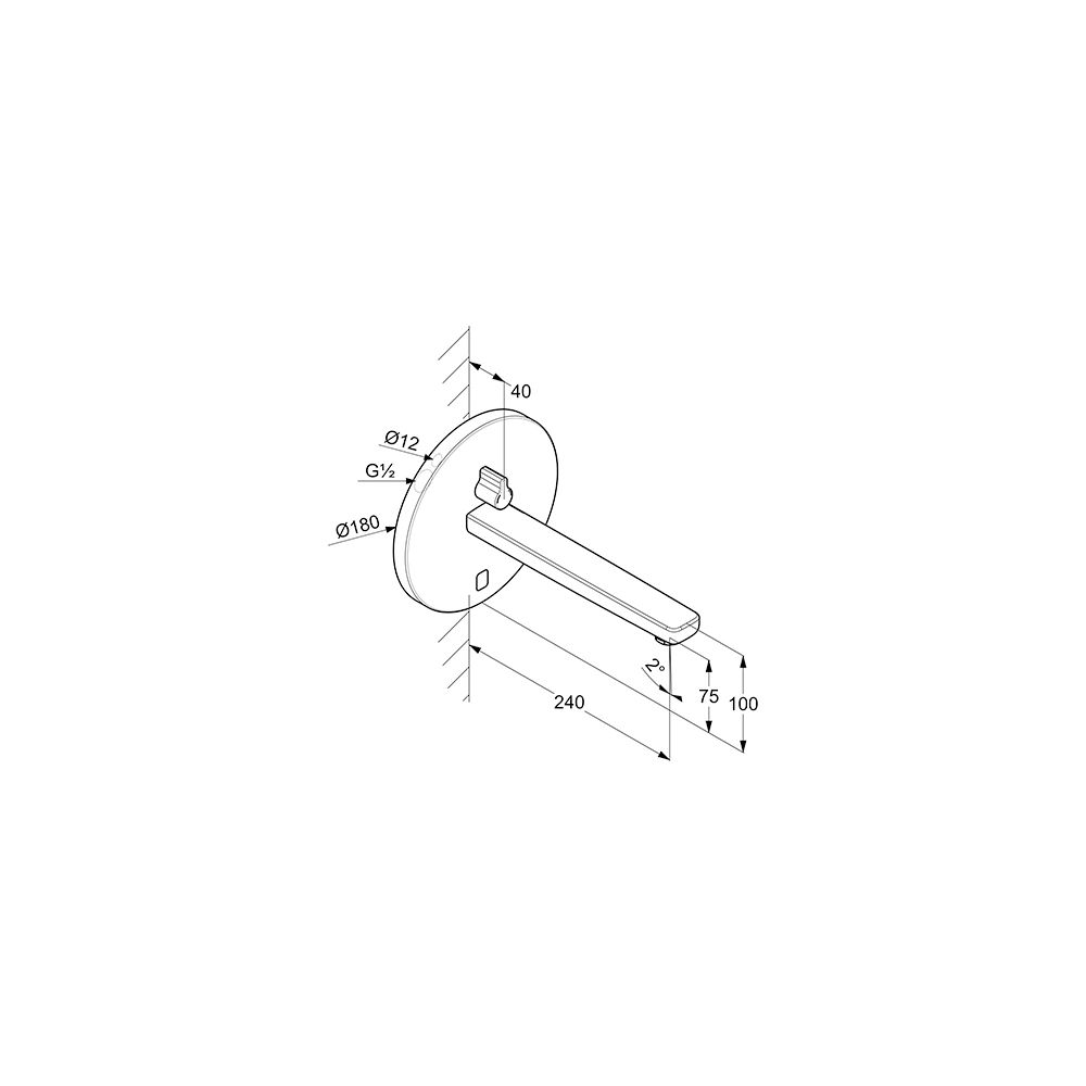 KLUDI ZENTA SL E UP-Wandarmatur, Rund mit Mischhebel, 240mm Ausl. 1,9L chrom... KLUDI-3840105WR 4021344099723 (Abb. 3)