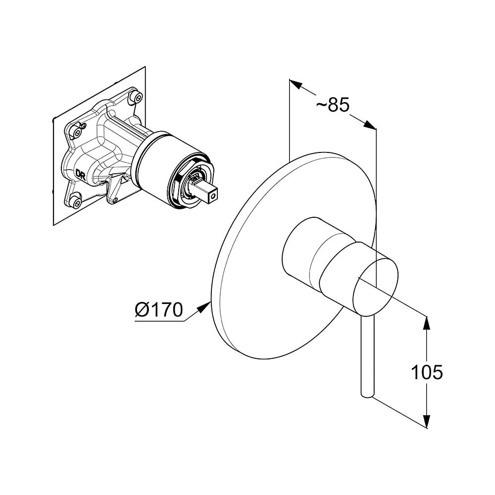 KLUDI BOZZ Unterputz-Brause-Einhandmischer Feinbau-Set m. Funktionseinheit schwarzm... KLUDI-386553976 4021344098283 (Abb. 2)