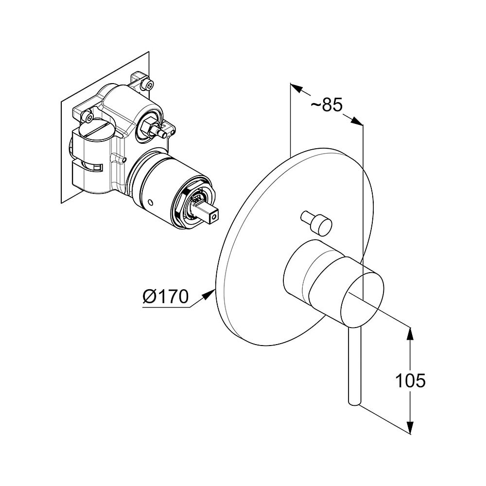 KLUDI BOZZ Unterputz-Wannenfüll- und Brause-Einhandmischer, eigensich Feinbau-Set m.Fu... KLUDI-386573976 4021344098269 (Abb. 2)