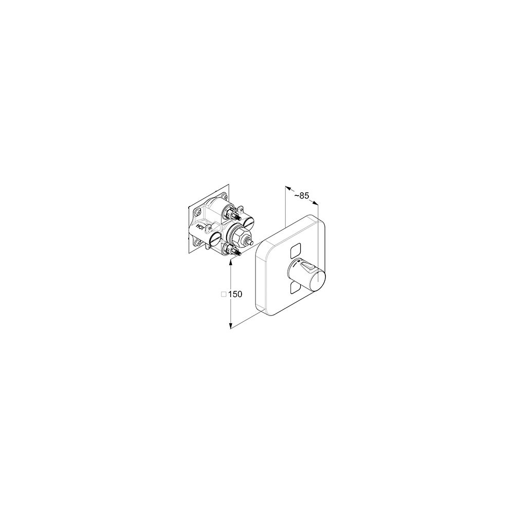 KLUDI PUSH Unterputz-Thermostat-Armatur mit Drucktaste für 2 Verbraucher soft edge chr... KLUDI-389110538 4021344102331 (Abb. 3)