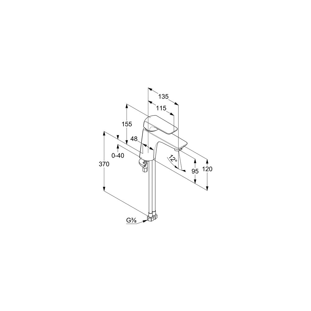 KLUDI AMEO Waschtisch-Einhandmischer DN 15 XL chrom... KLUDI-410260575 4017080086288 (Abb. 2)