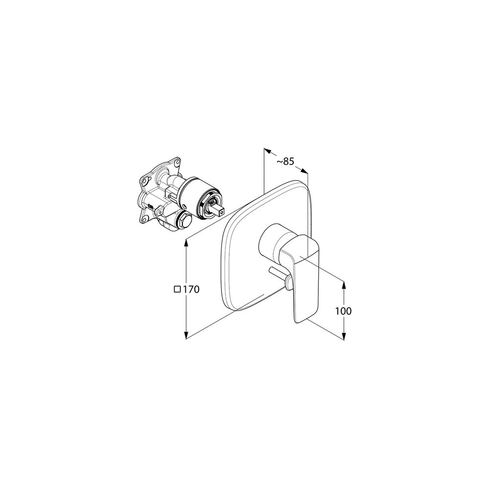 KLUDI AMEO Unterputz-Wannen-/Brause-Einhandmischer Feinbau-Set m. Funktionseinheit chr... KLUDI-416500575 4021344089175 (Abb. 2)