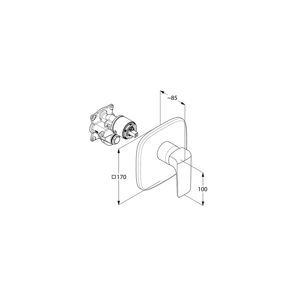 KLUDI AMEO Unterputz-Brause-Einhandmischer Feinbau-Set m. Funktionseinheit chrom... KLUDI-416550575 4021344088475 (Abb. 2)