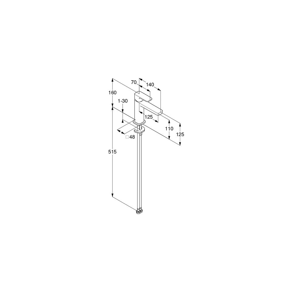 KLUDI-RENON Waschtisch-EHM 110 ohne Ablaufgarnitur chrom... KLUDI-422820575 4017080108430 (Abb. 3)