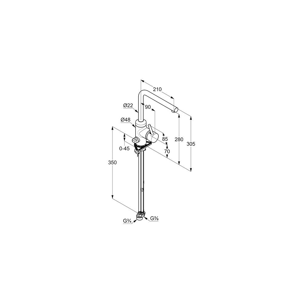 KLUDI L-INE Spültisch-Multi-Einhandmischer DN 15 chrom... KLUDI-428160577 4021344066145 (Abb. 3)