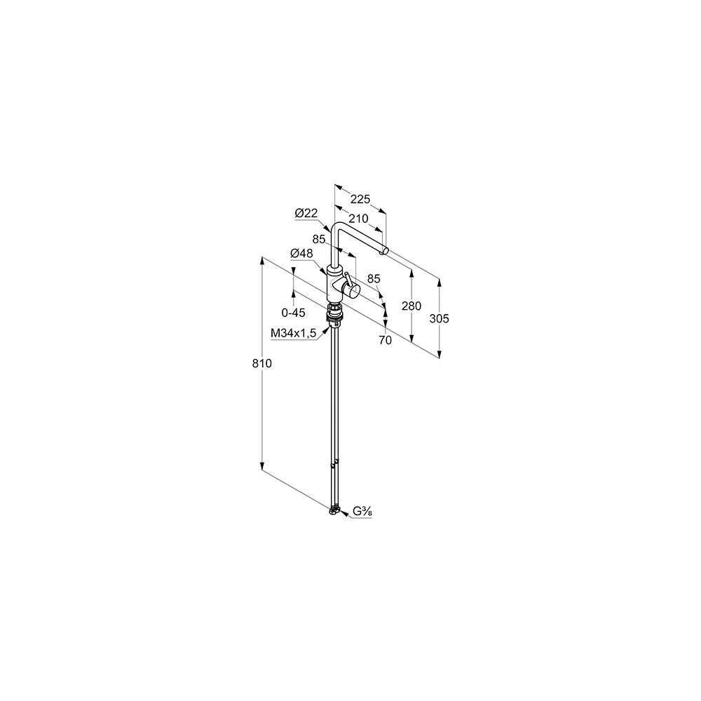 KLUDI L-INE Spültisch-Bajonett-Einhandmischer DN 15 chrom... KLUDI-428170577 4021344066152 (Abb. 3)