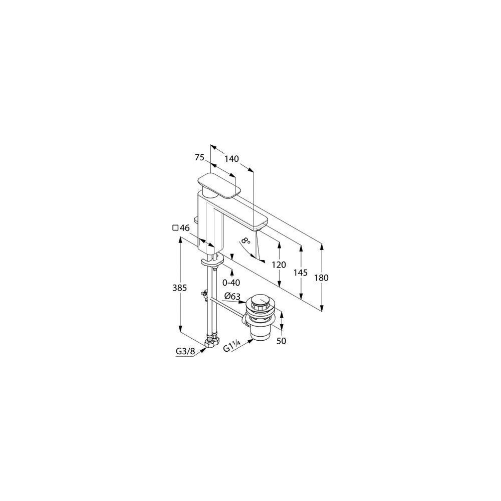 KLUDI E2 Waschtisch-Einhandmischer 120mm mit Ablaufgarnitur chrom... KLUDI-492950575 4017080086349 (Abb. 2)