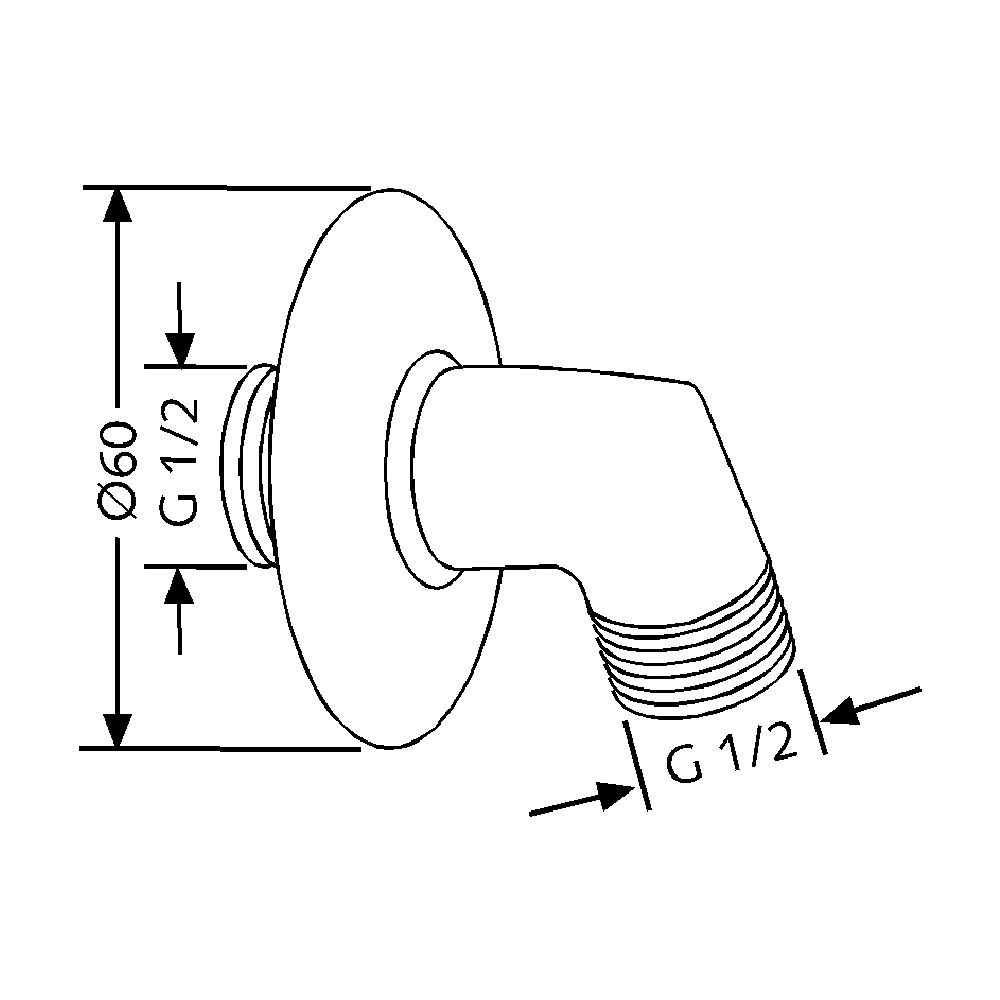 KLUDI Wandanschlußbogen mit Rosette chrom... KLUDI-6054005-00 4021344920218 (Abb. 3)