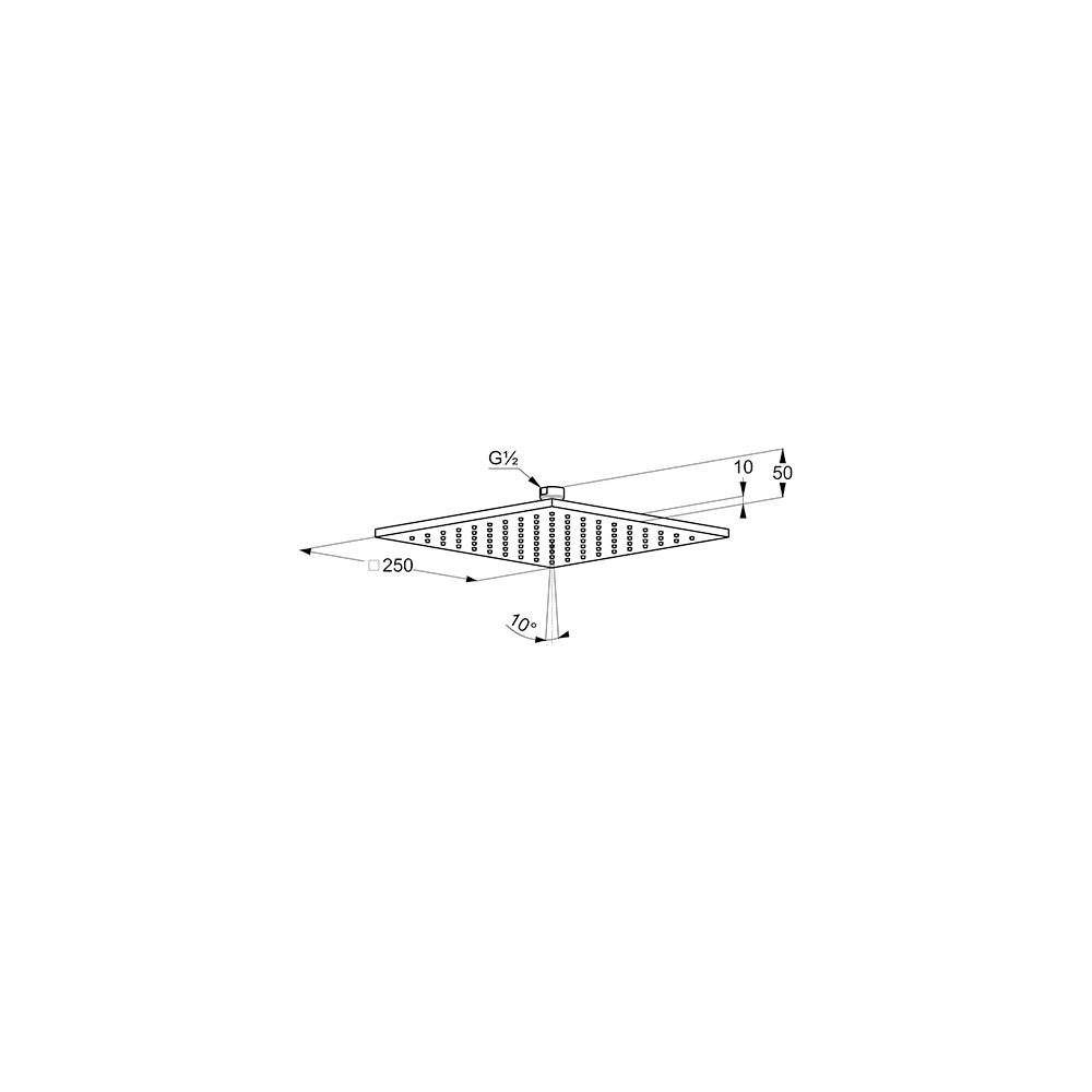 KLUDI A-QA Tellerkopfbrause eckig 8 l 250 mm flache Ausführung chrom... KLUDI-6442505-00WR9 4021344095329 (Abb. 3)