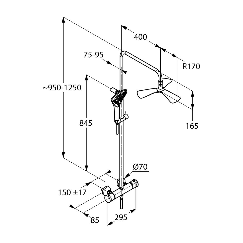 KLUDI FIZZ Thermostat Dual Shower System mit FIZZ 3Kammer Kopfbrause chrom... KLUDI-6709605-00 4021344073891 (Abb. 3)