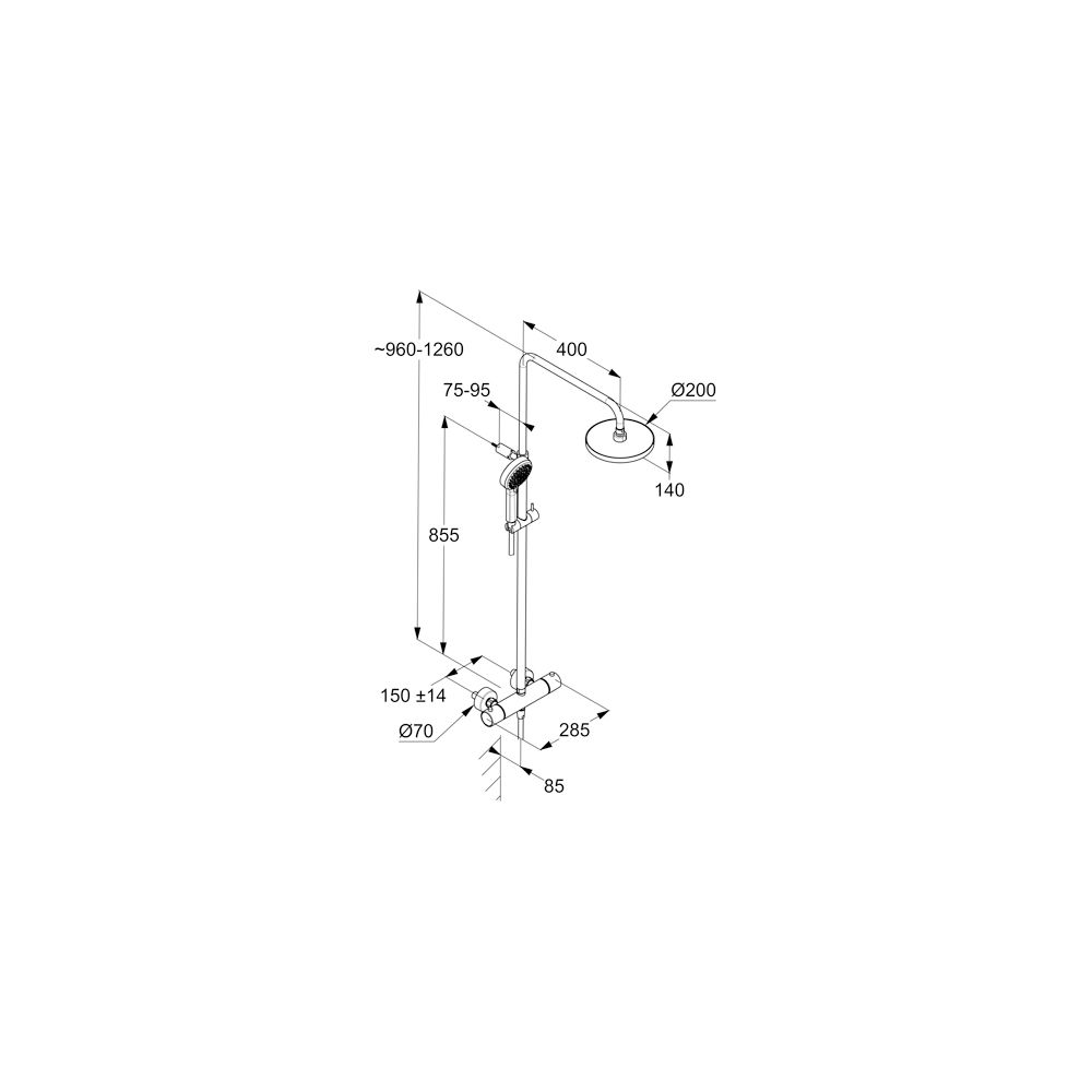 KLUDI-DIVE DIVE S 3S Thermostat Dual Shower System chrom... KLUDI-6807905-00 4021344117809 (Abb. 3)