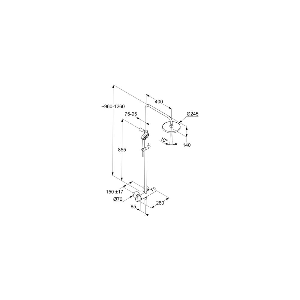 KLUDI LOGO Thermostat Dual Shower System, Kopfbrause 250mm schwarzmatt... KLUDI-6808239-00 4021344103628 (Abb. 3)