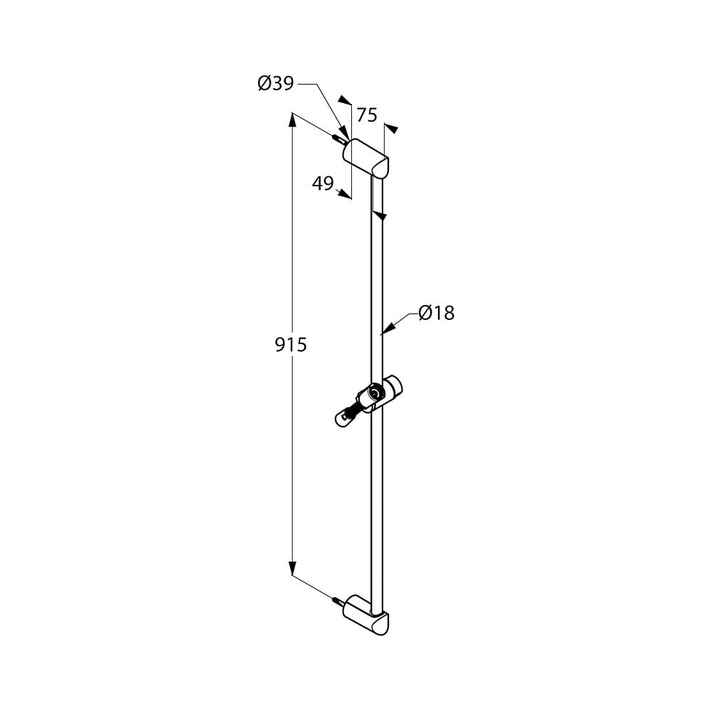 KLUDI LOGO Wandstange mit Schlauch 900mm chrom... KLUDI-6809005-00 4021344081056 (Abb. 3)