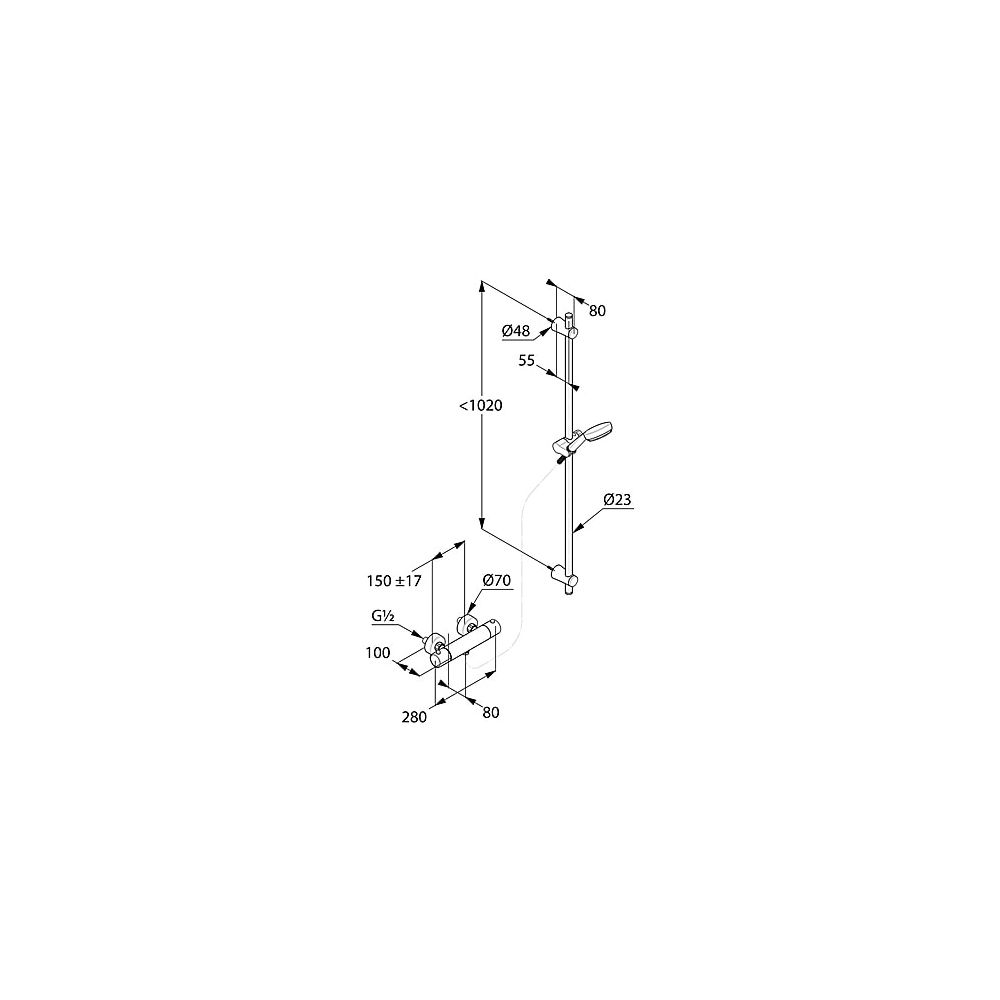 KLUDI LOGO Shower-Duo 1100mm Wandstange mit Gleiter chrom... KLUDI-6809705-00 4021344088840 (Abb. 2)