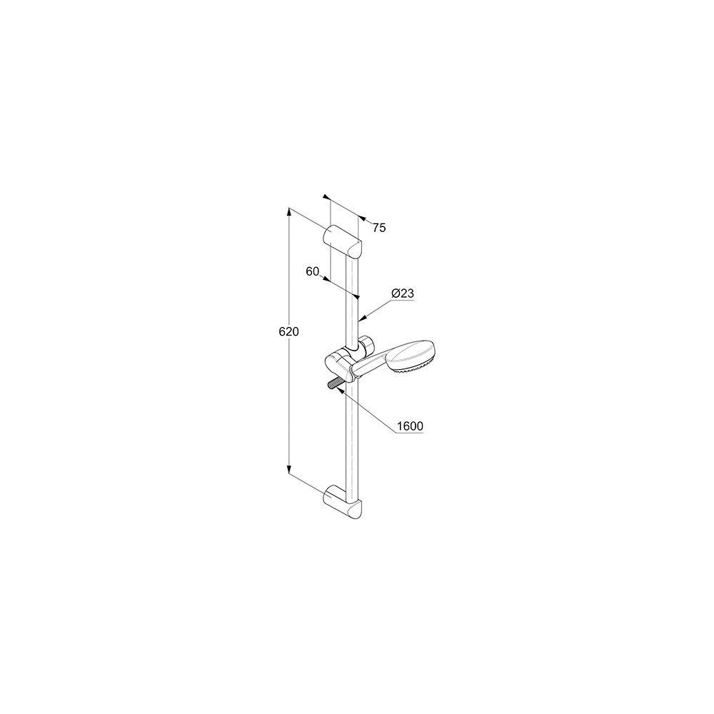 KLUDI LOGO 3S Brause-Set mit Wandstange 600mm D23mm chrom... KLUDI-6836305-00 4021344089557 (Abb. 2)