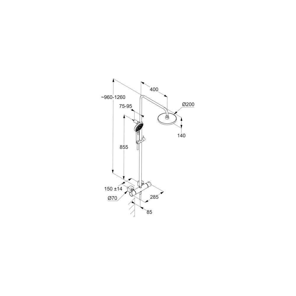 KLUDI-DIVE Dive X 3S Thermostat Dual Shower System chrom... KLUDI-6907905-00 4021344117816 (Abb. 3)