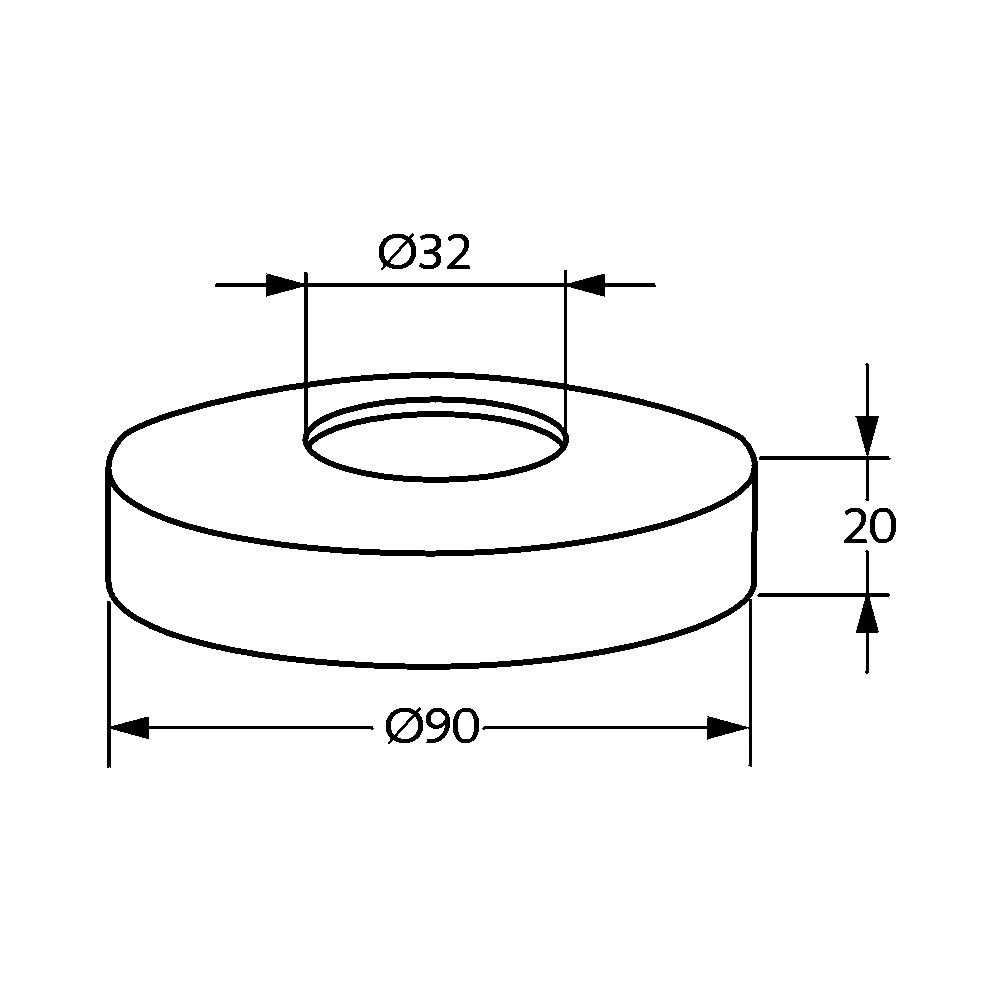 KLUDI Sifonrosette 32 X 90 X 20mm chrom... KLUDI-81075405-00 4021344901910 (Abb. 4)