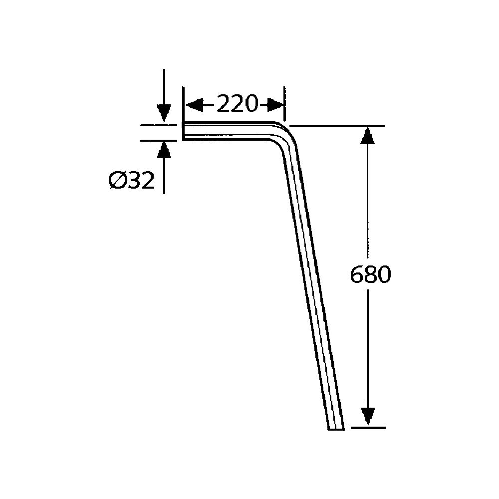 KLUDI Bodenrohr 90 Grad DN32 220 X 680mm chrom... KLUDI-84500805-00 4021344896735 (Abb. 3)