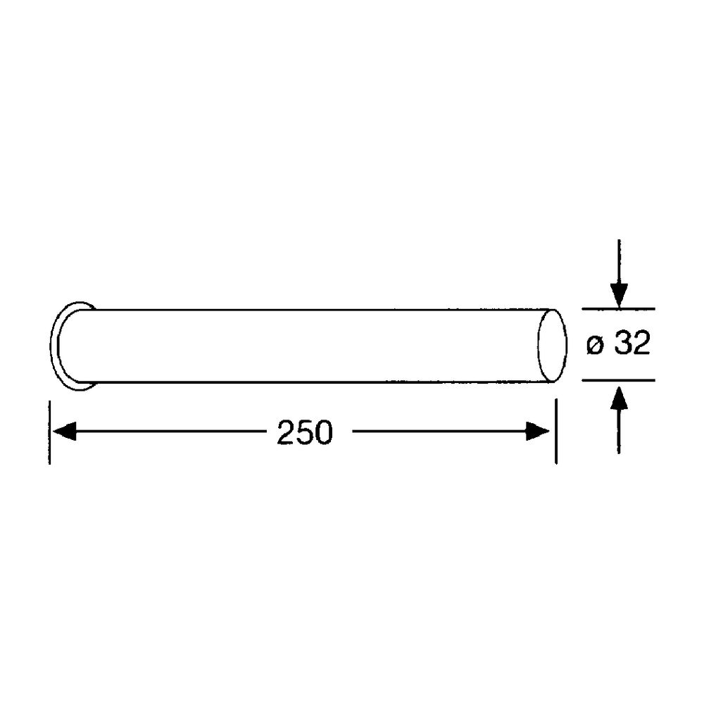 KLUDI Abgangsrohr, gerade mit Bördelrand 32 x 250mm chrom... KLUDI-84506605-00 4021344895882 (Abb. 3)