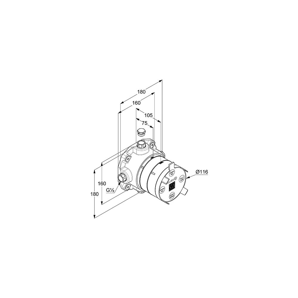 KLUDI SLIM.BOXX UP-Rohbau-Set ohne Feinbau-Set ohne Funktionseinheit... KLUDI-88022 4021344118240 (Abb. 3)