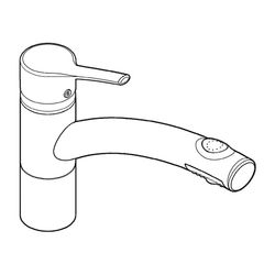 KLUDI TRENDO Spültisch-Einhandmischer DN 8 herausziehbare Brause chrom... KLUDI-335810575 4021344072474 (Abb. 1)