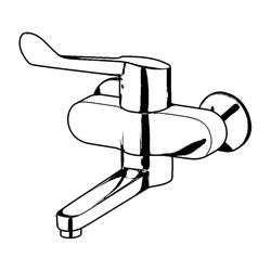 KLUDI MEDI CARE Wandarmatur-Einhandmischer Ausladung 230mm Armhebel chrom... KLUDI-349200524 4017080044851 (Abb. 1)