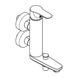 KLUDI OBJEKTA Wannenfüll- und Brause-Einhandmischer DN 15 vertikale Blockarmatur chrom... KLUDI-364890575 4017080088510 (Abb. 1)