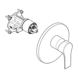 KLUDI ZENTA SL Unterputz-Brause-Einhandmischer Feinbauset m. Funktionseinheit chrom... KLUDI-486550565 4021344094803 (Abb. 1)