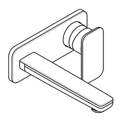 KLUDI E2 Waschtisch-2-Loch-Wand-Einhandmischer Ausladung 180mm chrom... KLUDI-492440575 4021344081834 (Abb. 1)