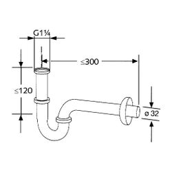 KLUDI Röhren-Geruchverschluss längeres Verstellrohr chrom... KLUDI-1026505-00 4021344998675 (Abb. 1)