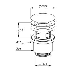 KLUDI Push-Open Ablaufventil für Waschtisch mit Überlauf chrom... KLUDI-1042405-00 4017080073615 (Abb. 1)