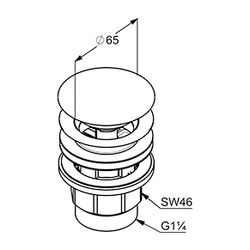 KLUDI PUSH-OPEN Ablaufgarnitur G 1 1/4 für Waschtisch mit Überlauf chrom... KLUDI-1042605-00 4021344101600 (Abb. 1)