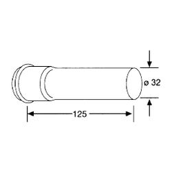 KLUDI Waschtisch- & Bidet-Sifon Verlängerungsrohr 1 1/4 x 125mm chrom... KLUDI-1049905-00 4021344997494 (Abb. 1)