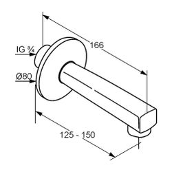 KLUDI STANDARD Wanneneinlauf DN 20 150mm chrom... KLUDI-1350205 4017080968713 (Abb. 1)