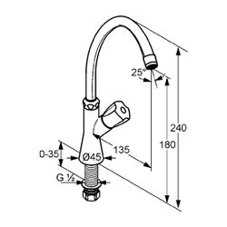 KLUDI STANDARD Standventil DN 15 kalt/wa Terraluxgriff chrom... KLUDI-204070508 4017080890045 (Abb. 1)