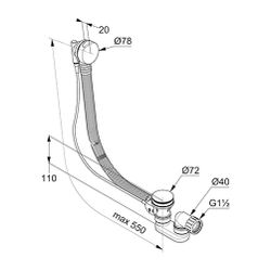 KLUDI ROTEXA 2000 Ablauf-Überlaufgarnitu Roh-u.Feinbau-Set chrom... KLUDI-2140705-00 4021344058942 (Abb. 1)