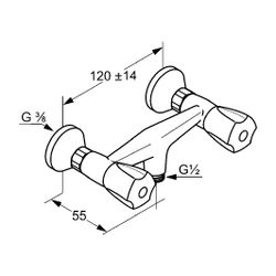 KLUDI STANDARD Brausearmatur ohne Brausegarnitur Terraluxgr. chrom... KLUDI-261010508 4017080874526 (Abb. 1)