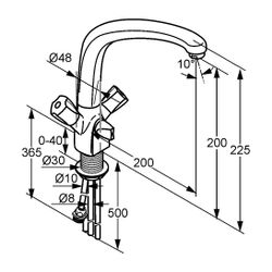 KLUDI STANDARD Spültisch-Multi-Armatur DN 15 Griff Terralux Kunststoff chrom... KLUDI-317300515 4017080893206 (Abb. 1)