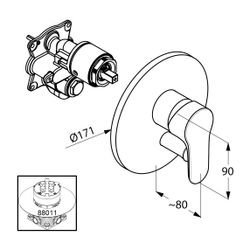 KLUDI OBJEKTA Unterputz-Wannenfüll- und Brause-Einhandmischer Feinbau-Set m. Funktions... KLUDI-326500575 4021344070715 (Abb. 1)