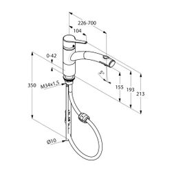 KLUDI TRENDO Spültisch-Einhandmischer DN 8 herausziehbare Brause chrom... KLUDI-335810575 4021344072474 (Abb. 1)