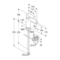 KLUDI PURE & SOLID Waschtisch-Einhandmischer 100 m. Metallablaufg. chrom... KLUDI-342900575 4017080088251 (Abb. 1)