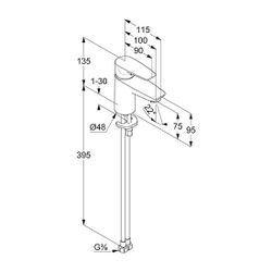 KLUDI PURE & SOLID Waschtisch-EHM 75 EcoPlus, o. Ablaufgarnitur chrom... KLUDI-343890575WR4 4017080097765 (Abb. 1)