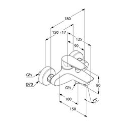 KLUDI PURE & SOLID Wannenfüll- und Brause Einhandmischer eigensicher chrom... KLUDI-346810575 4017080088183 (Abb. 1)