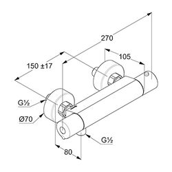 KLUDI BASIC Thermostat Brausearmatur DN ohne Brausegarnitur chrom... KLUDI-350020538 4017080089524 (Abb. 1)