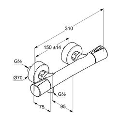 KLUDI ZENTA Thermostat Brausearmatur ohne Brausegarnitur chrom/weiß... KLUDI-351009138 4021344059895 (Abb. 1)