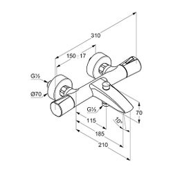 KLUDI ZENTA SL Thermostat Wannenfüll- und Brausearmatur DN 15 mattschwarz... KLUDI-351013938 4021344112156 (Abb. 1)